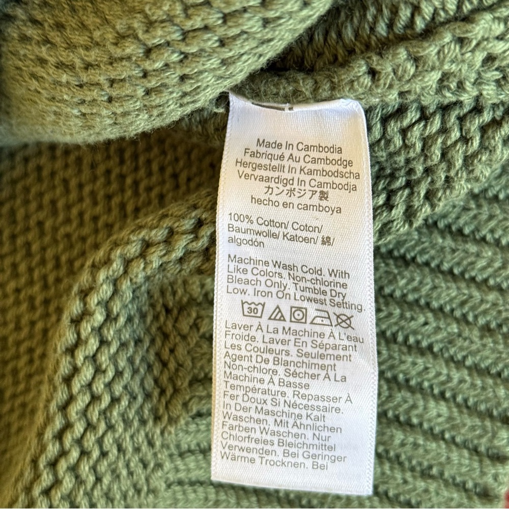 J. Crew Women’s Sage Olive Green Rollneck Sweater, Cropped, Size S, 100% Cotton - Picture 8 of 8